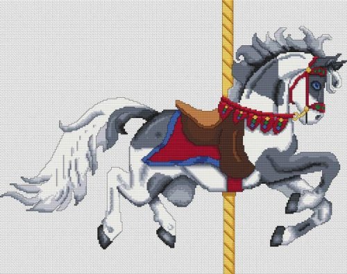 (image for) Grey Paint Carousel Horse